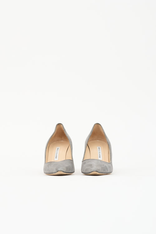 Manolo Blahnik Suede Pointed Toe Pump