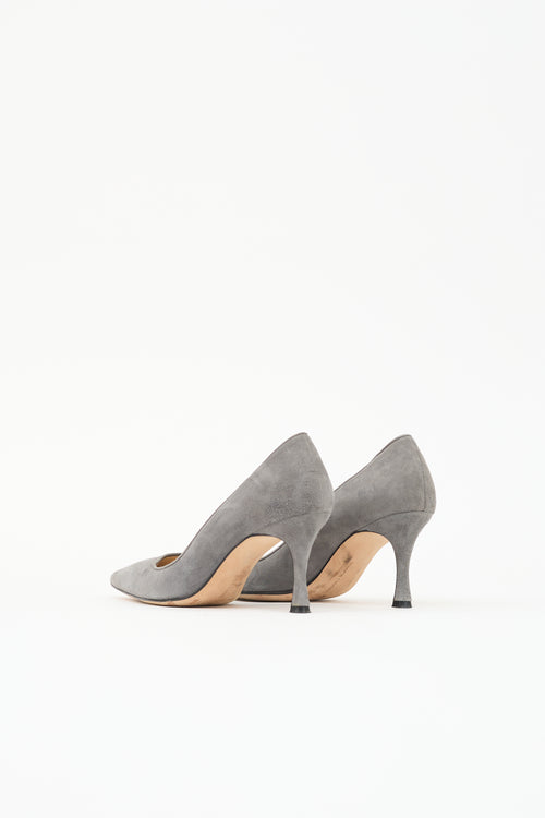 Manolo Blahnik Suede Pointed Toe Pump
