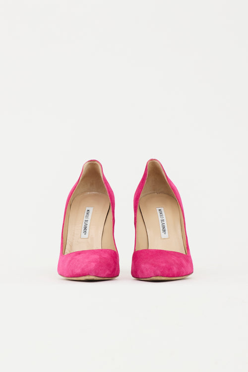 Manolo Blahnik Suede Pointed Toe Pump
