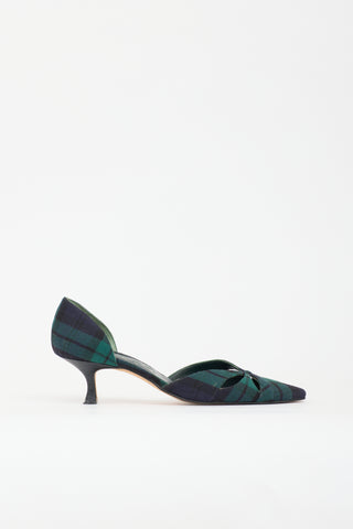 Manolo Blahnik Tartan D'Orsay Heel