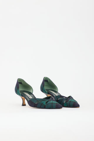 Manolo Blahnik Tartan D'Orsay Heel