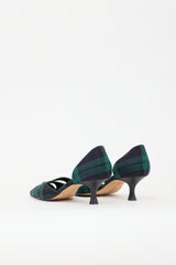 Manolo Blahnik Tartan D'Orsay Heel
