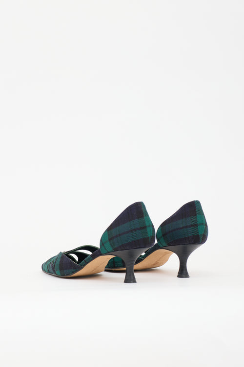 Manolo Blahnik Tartan D'Orsay Heel