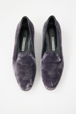 Manolo Blahnik Velvet Mario Loafer