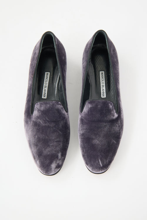 Manolo Blahnik Velvet Mario Loafer
