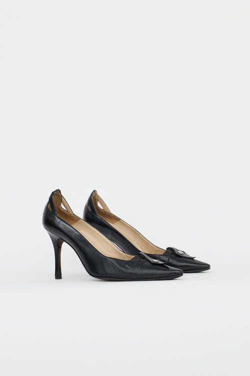 Manolo Blahnik Vintage Leather Lazardo Pump