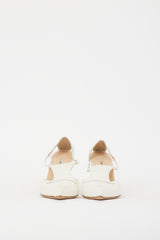 Manolo Blahnik White Embossed Leather Cutout Heel