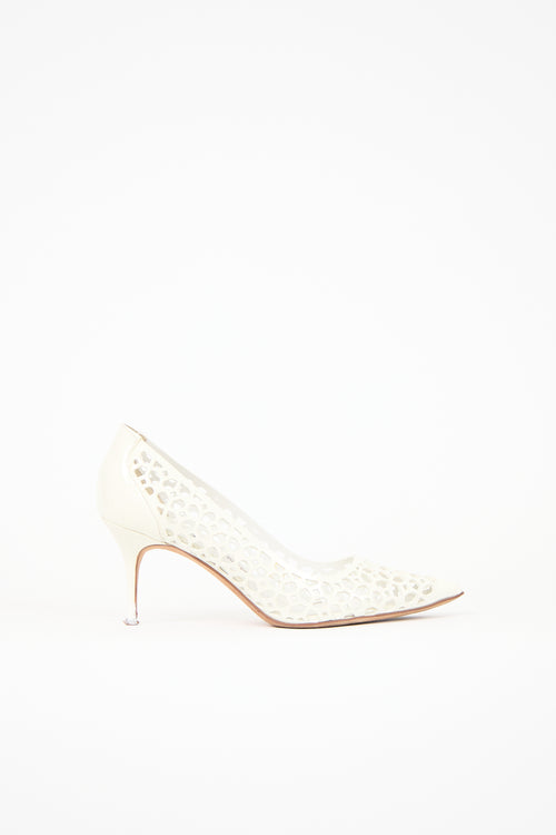 Manolo Blahnik Patent Laser Cut BB Pump