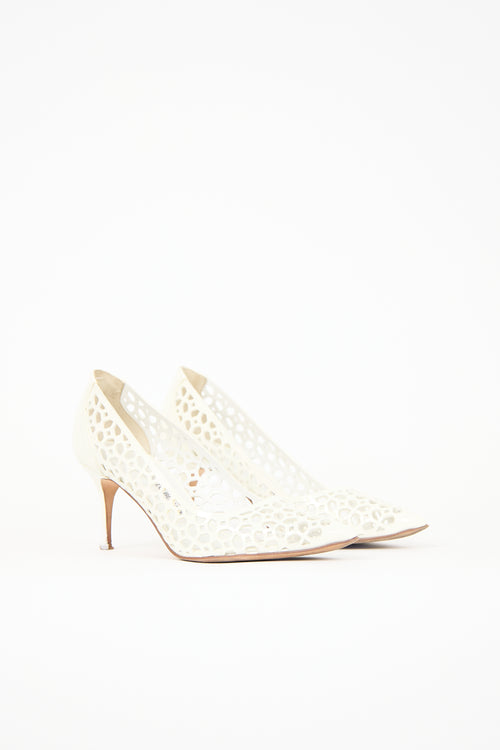 Manolo Blahnik Patent Laser Cut BB Pump