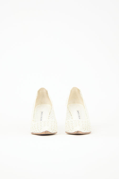 Manolo Blahnik Patent Laser Cut BB Pump