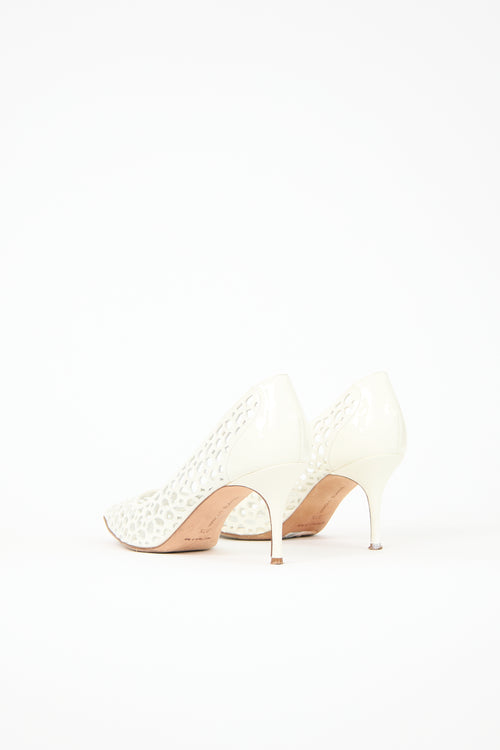 Manolo Blahnik Patent Laser Cut BB Pump