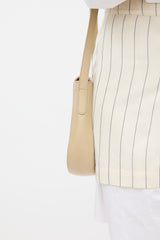 Mansur Gavriel Beige Leather Flap Crossbody Bag