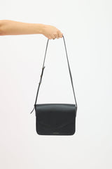 Mansur Gavriel Black Leather Envelope Flap Crossbody Bag