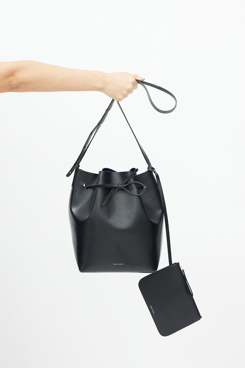 Mansur Gavriel Black Leather Bucket Bag