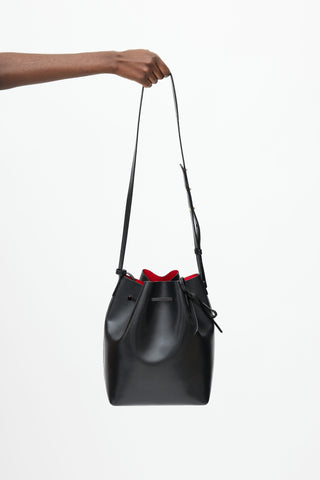 Mansur Gavriel Black Leather Bucket Shoulder Bag