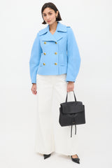 Mansur Gavriel Black Pebbled Leather Lady Bag