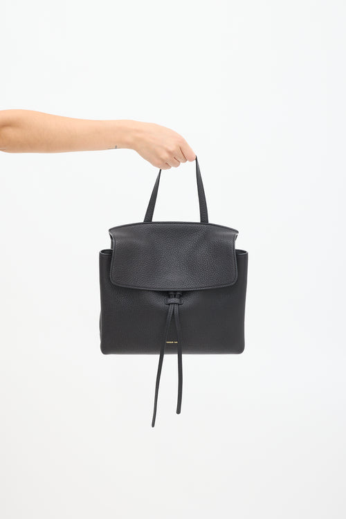 Mansur Gavriel Black Pebbled Leather Lady Bag