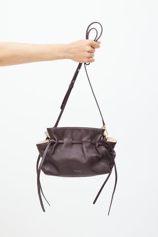 Mansur Gavriel Burgundy Leather Cabernet Cleo Bag