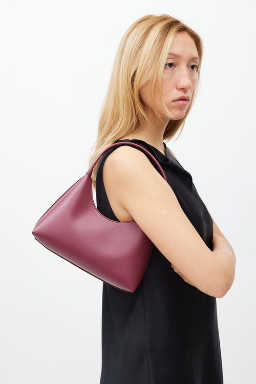 Mansur Gavriel Burgundy Leather Apparis Bag