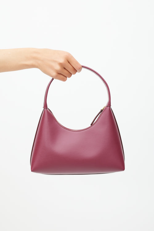 Mansur Gavriel Burgundy Leather Apparis Bag