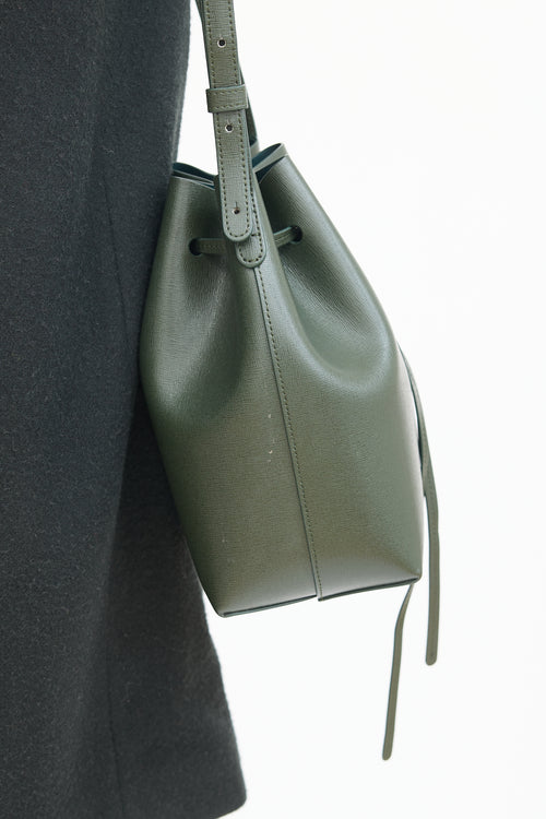 Mansur Gavriel Green Leather Mini Bucket Bag