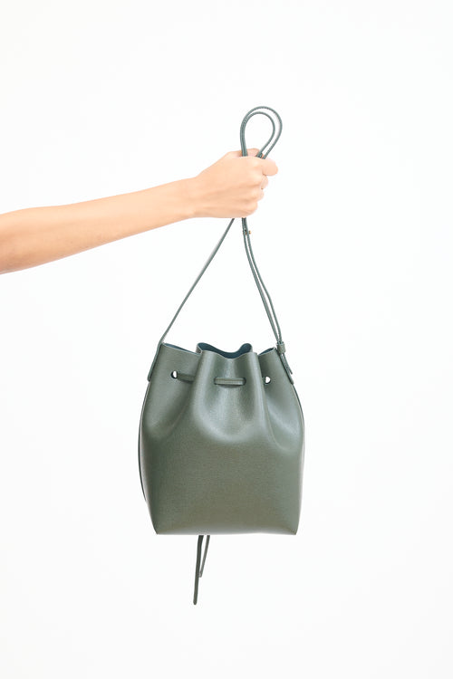 Mansur Gavriel Green Leather Mini Bucket Bag