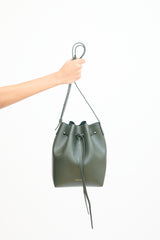 Mansur Gavriel Green Leather Mini Bucket Bag