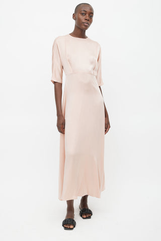 Mansur Gavriel Pink Silk Long Dress