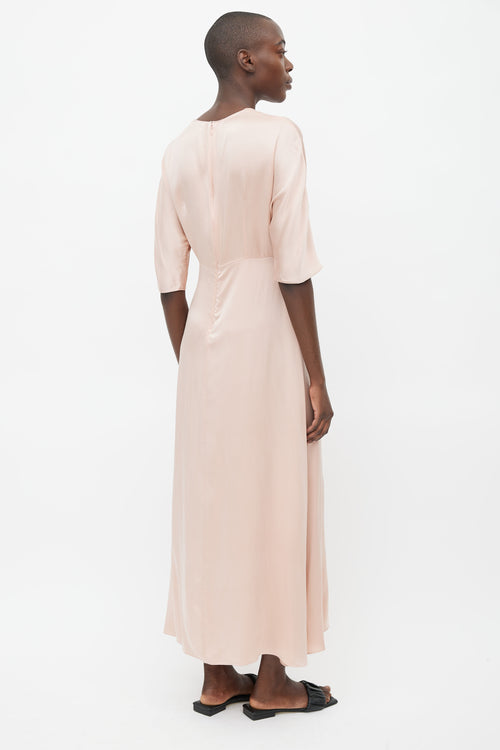 Mansur Gavriel Pink Silk Long Dress