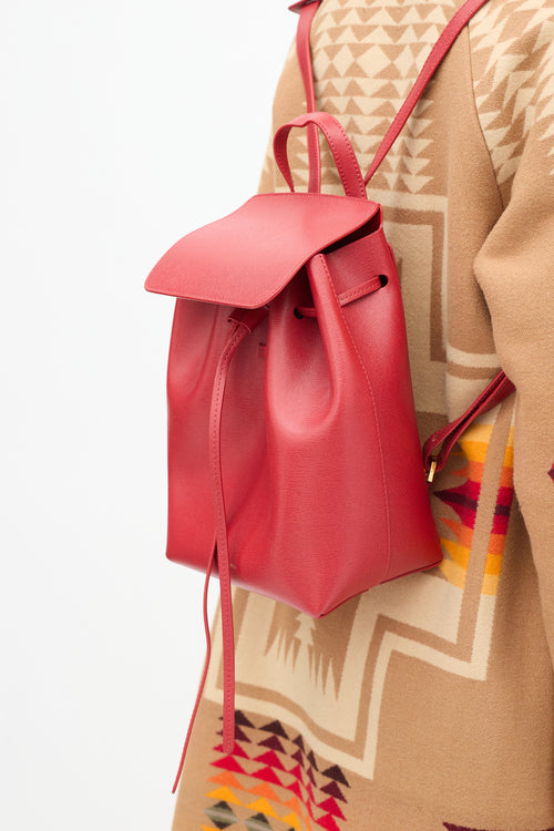 Mansur Gavriel Red Leather Classic Backpack