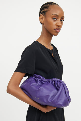 Mansur Gavriel Purple Leather Cloud Clutch