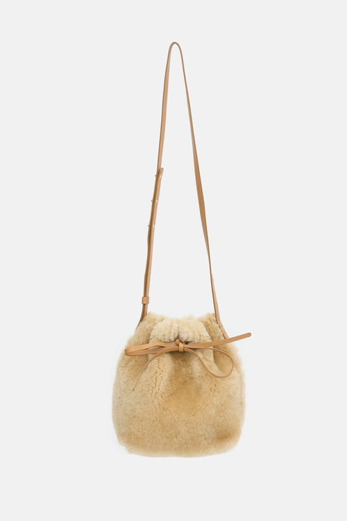 Mansur Gavriel Shearling Mini Bucket Bag