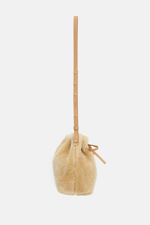 Mansur Gavriel Shearling Mini Bucket Bag