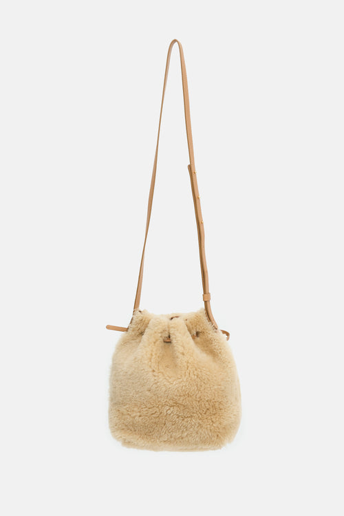 Mansur Gavriel Shearling Mini Bucket Bag