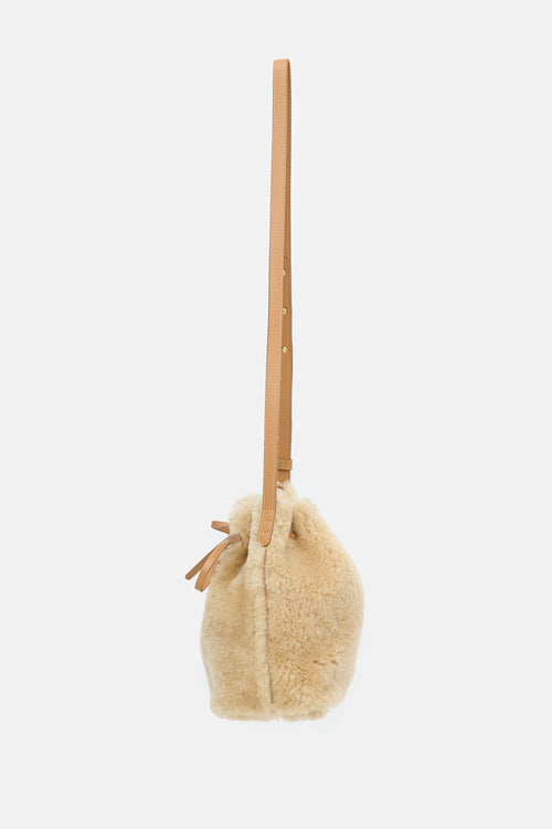 Mansur Gavriel Shearling Mini Bucket Bag