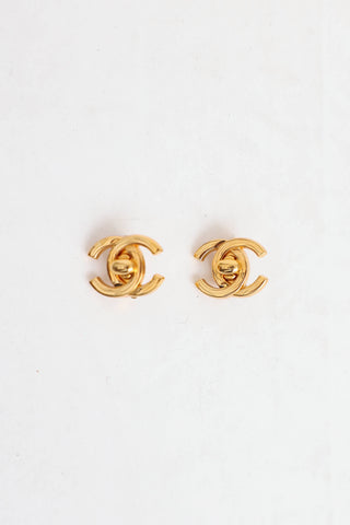 Chanel 95A CC Turnlock Clip On Earrings