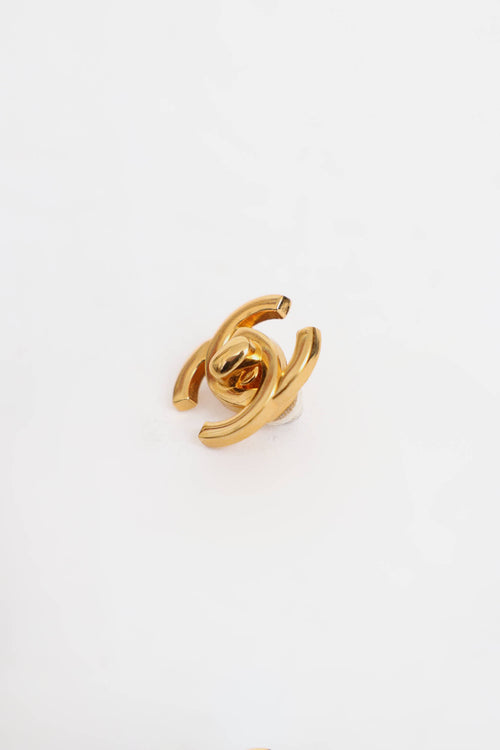 Chanel 95A CC Turnlock Clip On Earrings