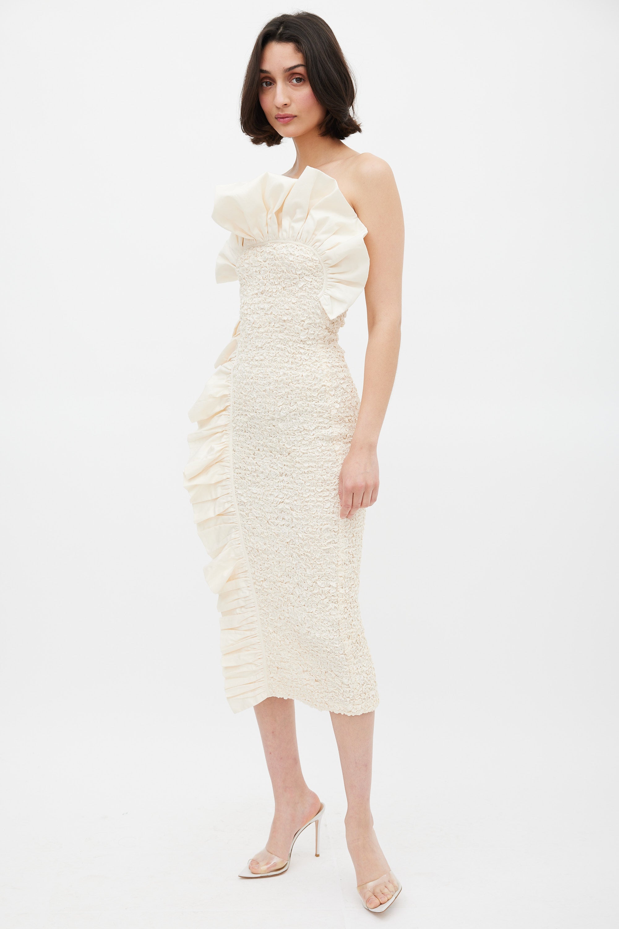 mara hoffman kana ruffled cotton midi dress Mara Hoffman Kana Dress - Ivory