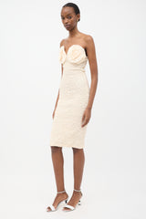 Mara Hoffman Cream Smocked Mona Mini Dress