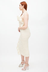 Mara Hoffman Cream Smocked Ruffled Dress