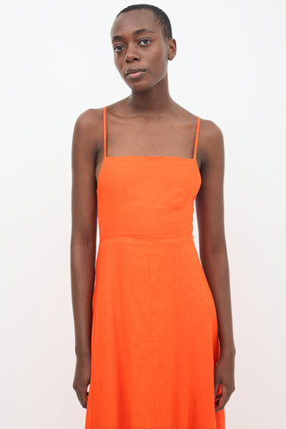 Mara Hoffman Orange Linen Midi Dress