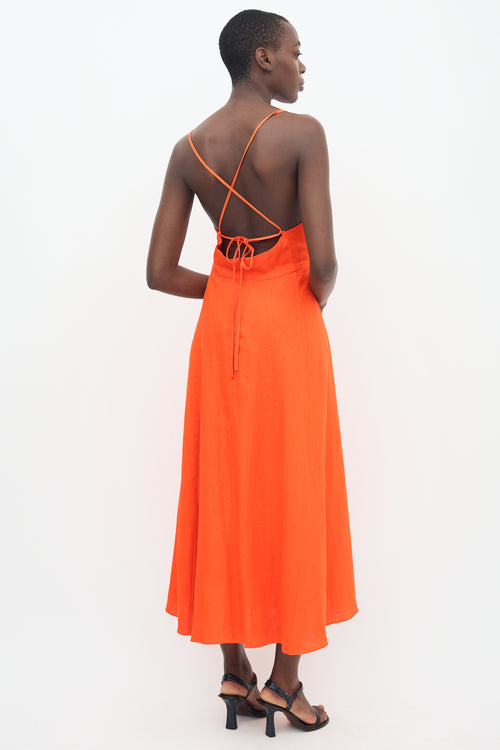 Mara Hoffman Orange Linen Midi Dress