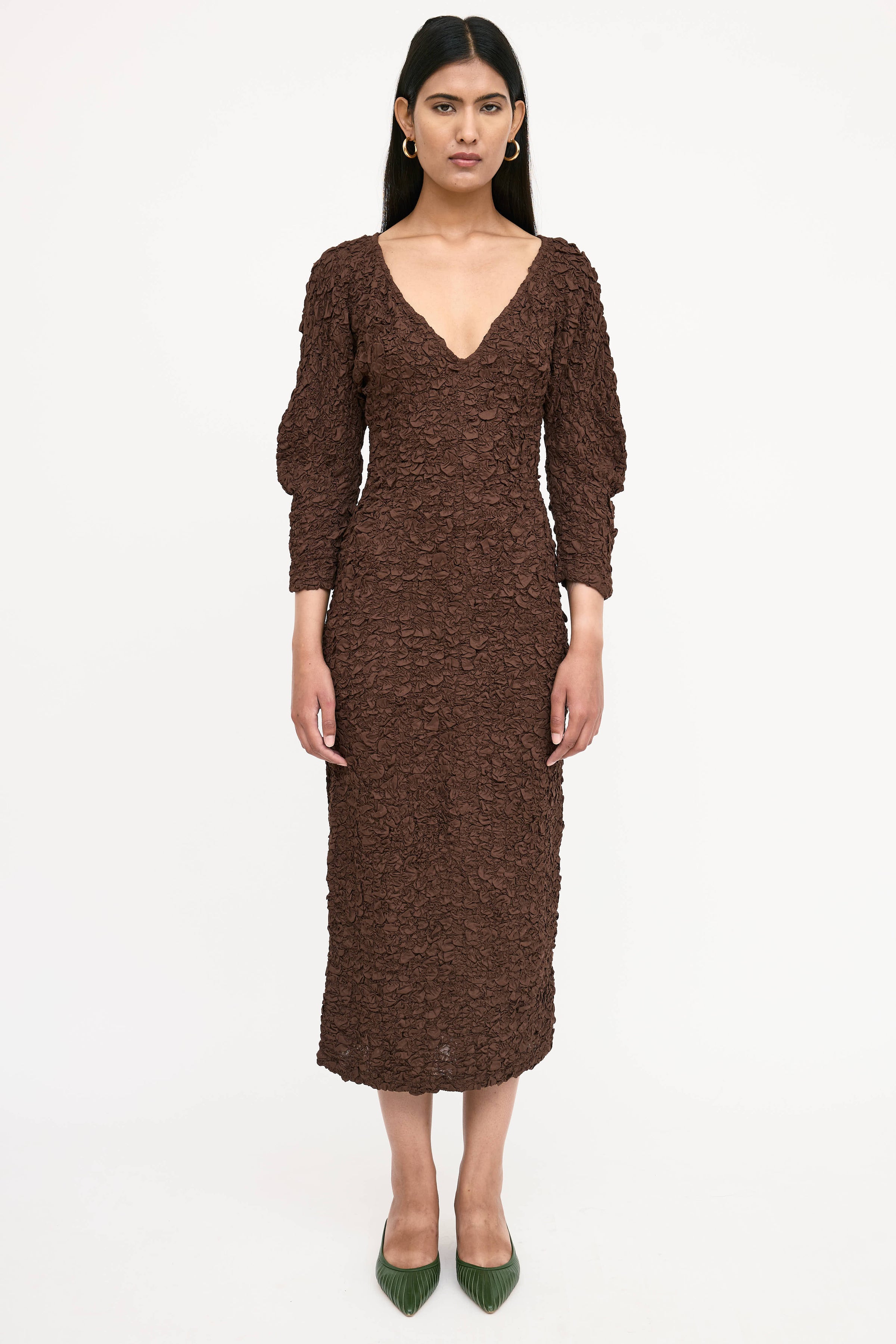 mara hoffman long sleeve dress Mara Hoffman Midi Floral Long-Sleeve Simone Dress