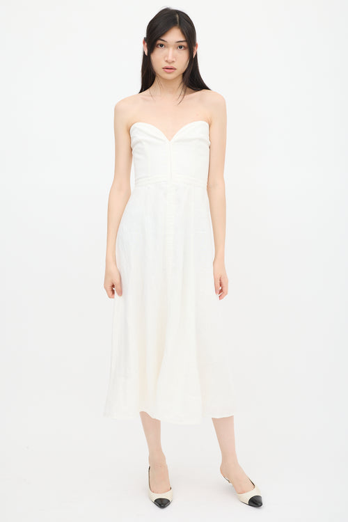 Mara Hoffman White Linen Bustier Dress