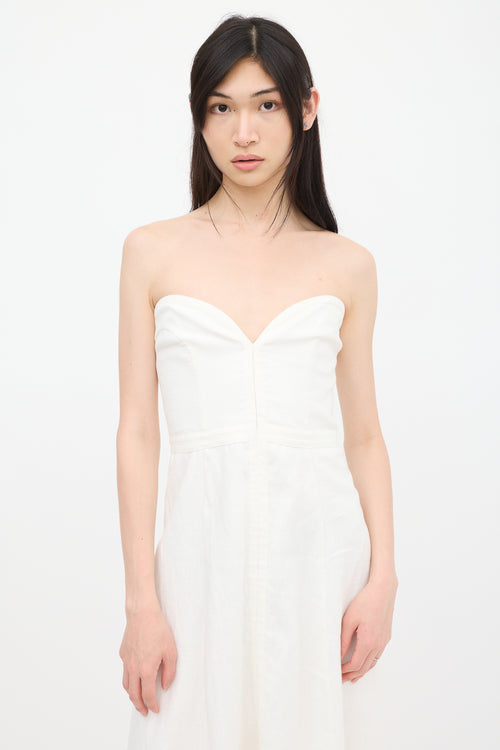 Mara Hoffman White Linen Bustier Dress