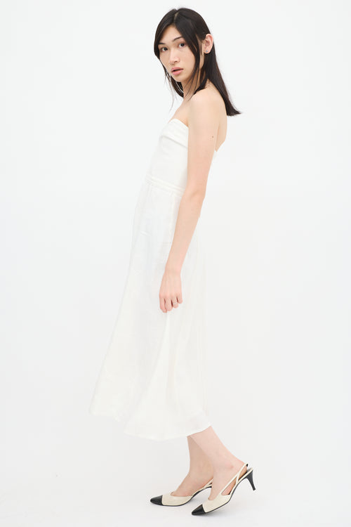 Mara Hoffman White Linen Bustier Dress