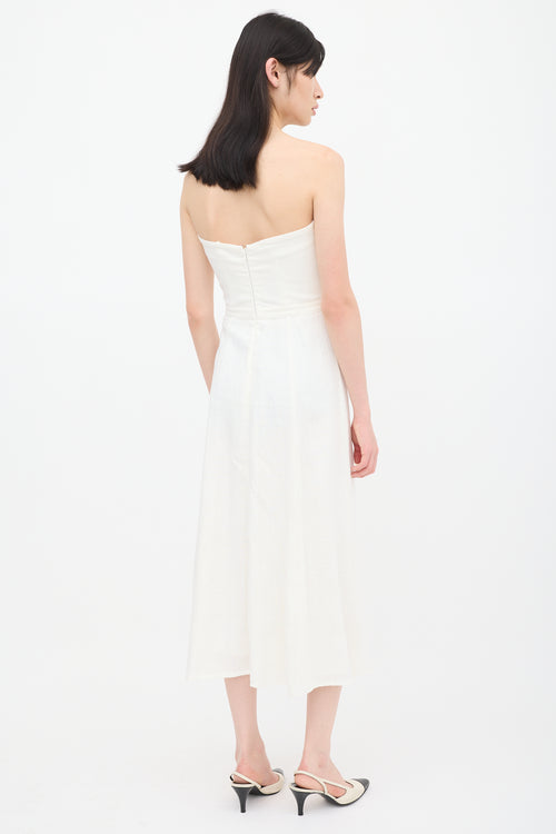 Mara Hoffman White Linen Bustier Dress