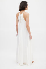 Mara Hoffman White & Multicolour Beaded Trapeze Dress