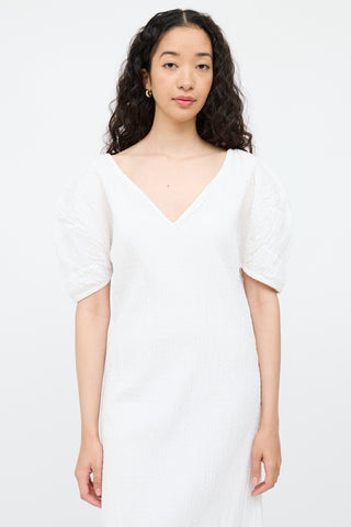 Mara HoffmanWhite Gracen Ruched Dress