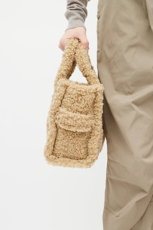 Marc Jacobs Beige Shearling Mini "The Tote Bag" Crossbody
